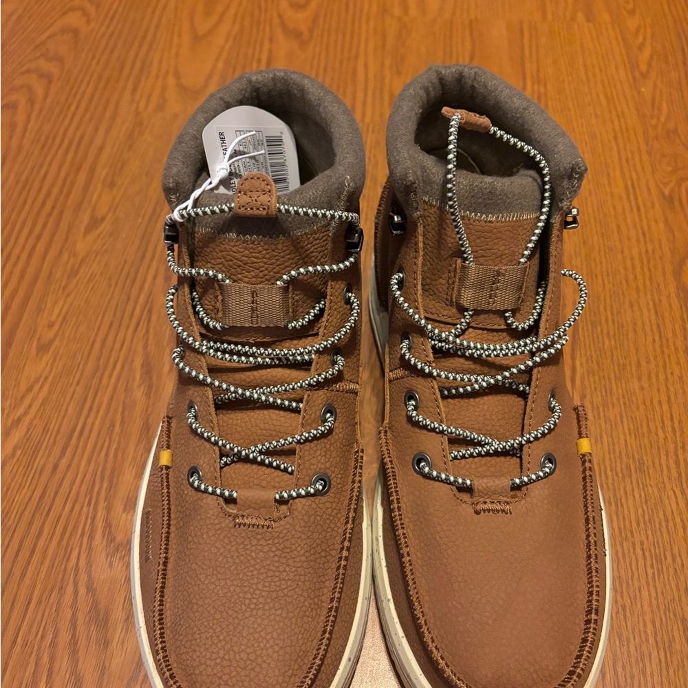 Brown Leather Men's Boots- Hey dude